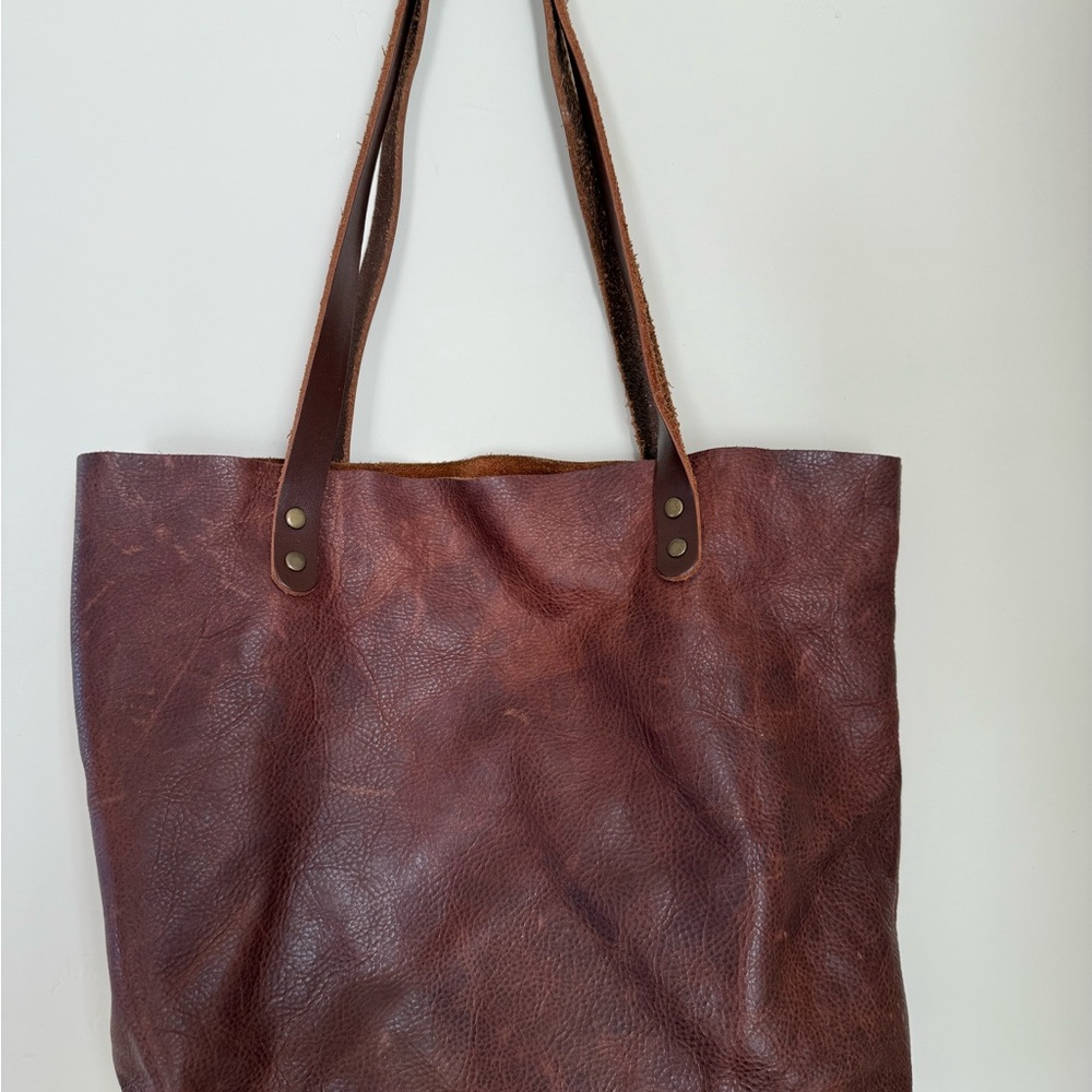 Buttery Soft  Brown Leather Tote by Hawks & Doves